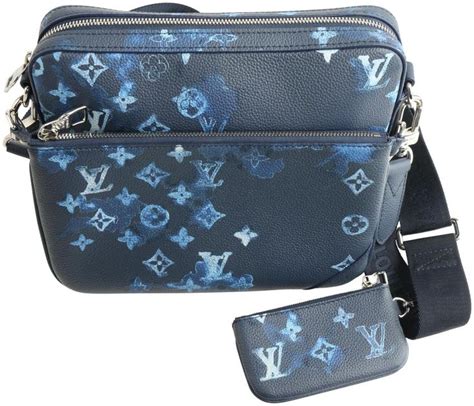 lv trio blue|lv trio pouch.